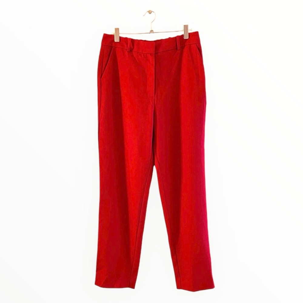 The Fold London Red Wool Blend Slim Trousers Womens 6
